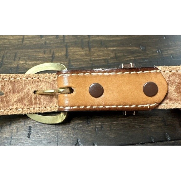 Vtg Wright Leather Hand Tool Western Name Belt Barbara Hippie Cowgirl Size 28 main image 11